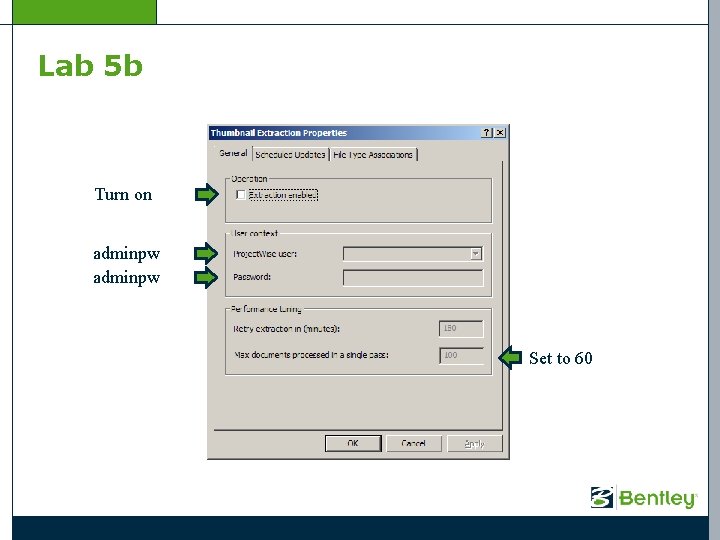 Lab 5 b Turn on adminpw Set to 60 