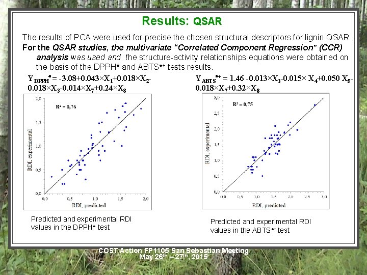Results: QSAR The results of PCA were used for precise the chosen structural descriptors