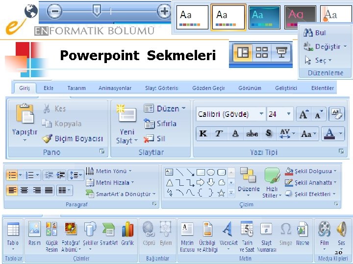 Powerpoint Sekmeleri 20 