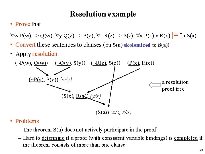 Inference In First Order Logic Some Material Adopted