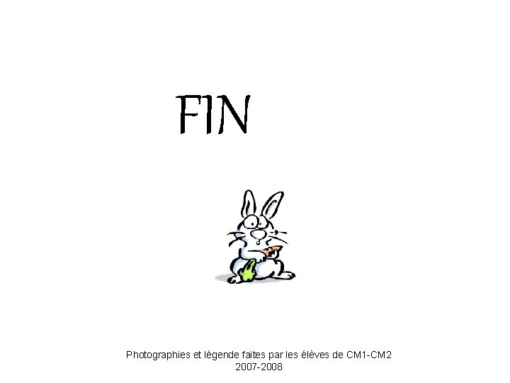 FIN Photographies et légende faites par les élèves de CM 1 -CM 2 2007