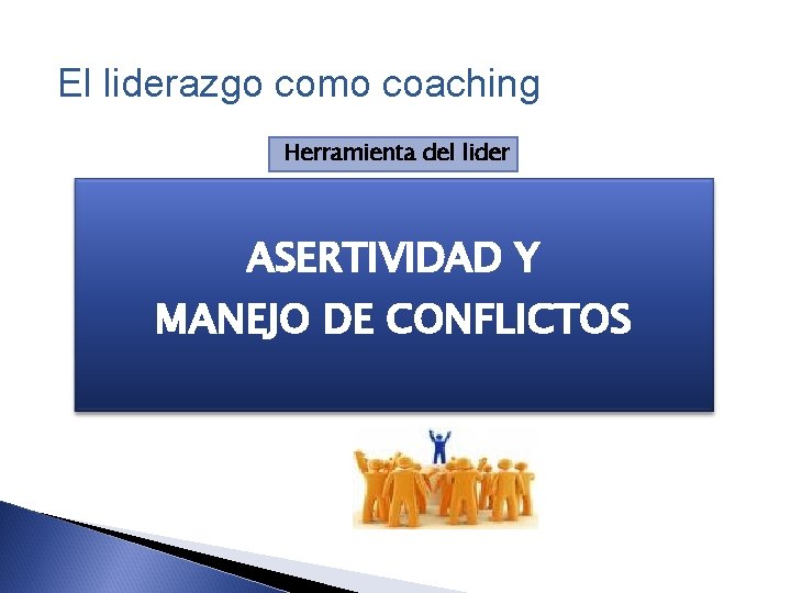 El liderazgo como coaching Herramienta del lider ASERTIVIDAD Y MANEJO DE CONFLICTOS 