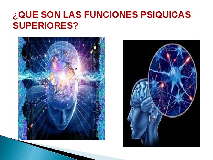 ¿QUE SON LAS FUNCIONES PSIQUICAS SUPERIORES? 