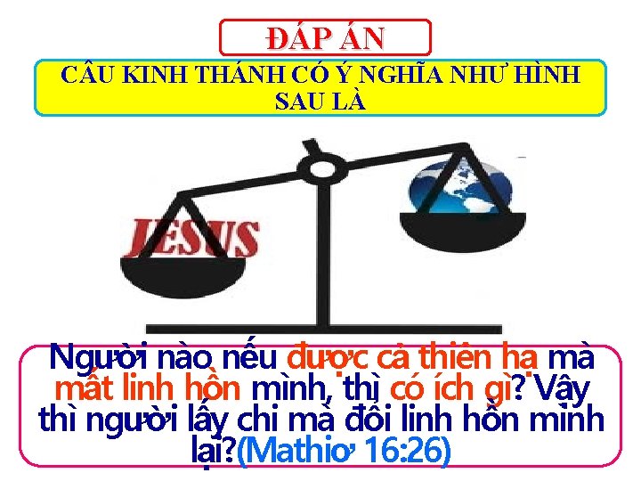 ĐÁP ÁN C U KINH THÁNH CÓ Ý NGHĨA NHƯ HÌNH SAU LÀ Người