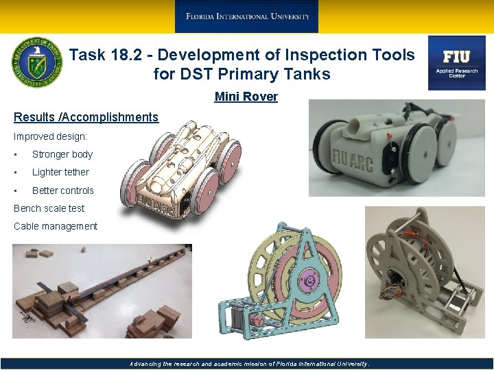 Task 18. 2 - Development of Inspection Tools for DST Primary Tanks Mini Rover