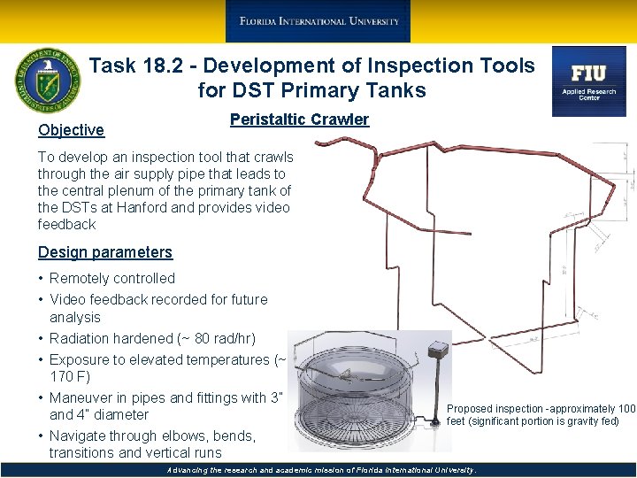 Task 18. 2 - Development of Inspection Tools for DST Primary Tanks Peristaltic Crawler