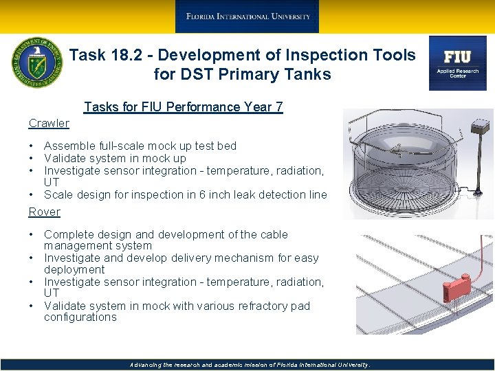 Task 18. 2 - Development of Inspection Tools for DST Primary Tanks Tasks for