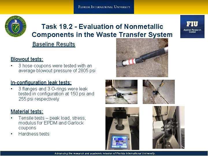 Task 19. 2 - Evaluation of Nonmetallic Components in the Waste Transfer System Baseline