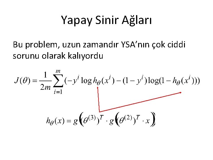 Yapay Sinir Ağları Bu problem, uzun zamandır YSA’nın çok ciddi sorunu olarak kalıyordu 