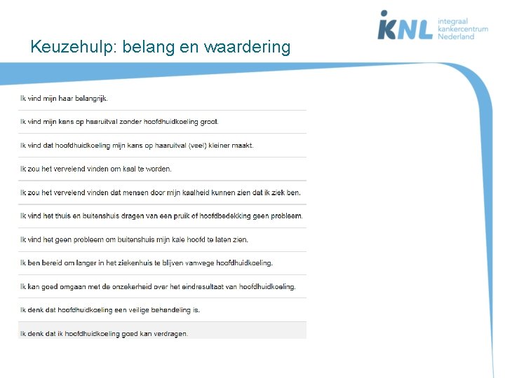 Keuzehulp: belang en waardering 