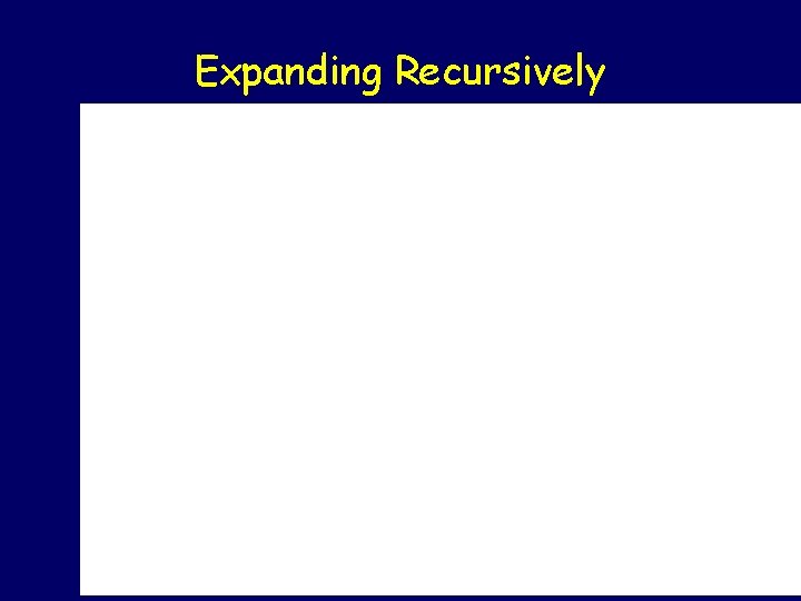 Expanding Recursively Expanding Recursively