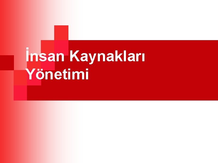 İnsan Kaynakları Yönetimi 