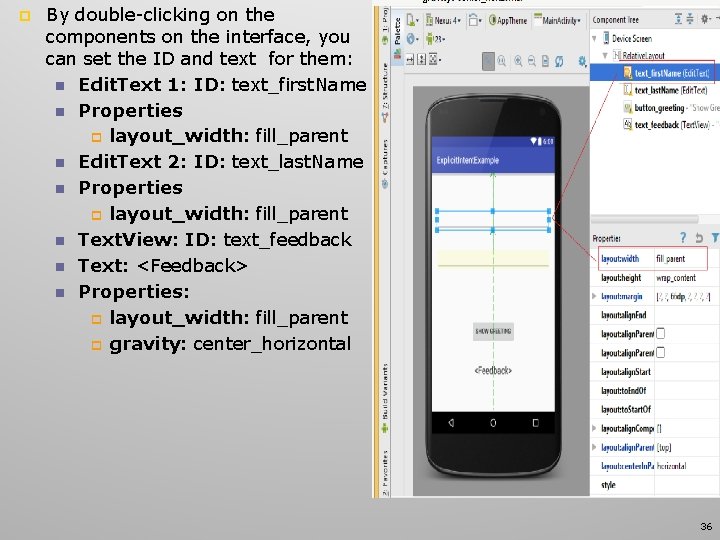 p By double-clicking on the components on the interface, you can set the ID