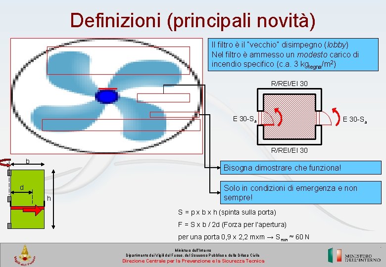 Definizioni (principali novità) Il filtro è il “vecchio” disimpegno (lobby) Nel filtro è ammesso