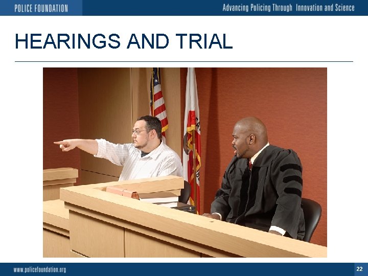 HEARINGS AND TRIAL 22 