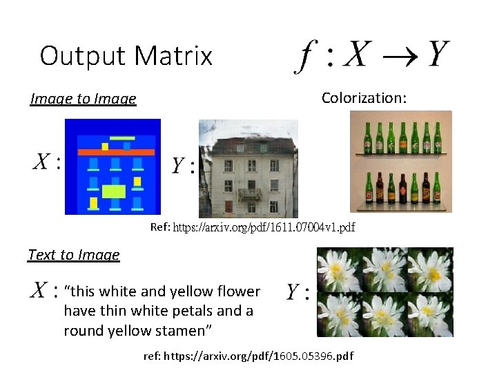 Output Matrix Colorization: Image to Image Ref: https: //arxiv. org/pdf/1611. 07004 v 1. pdf