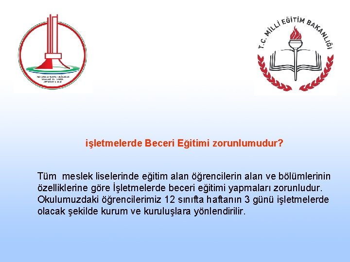 işletmelerde Beceri Eğitimi zorunlumudur? Tüm meslek liselerinde eğitim alan öğrencilerin alan ve bölümlerinin özelliklerine