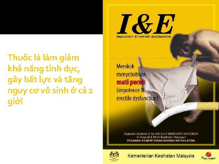 Thuốc lá làm giảm khả năng tình dục, gây bất lực và tăng nguy