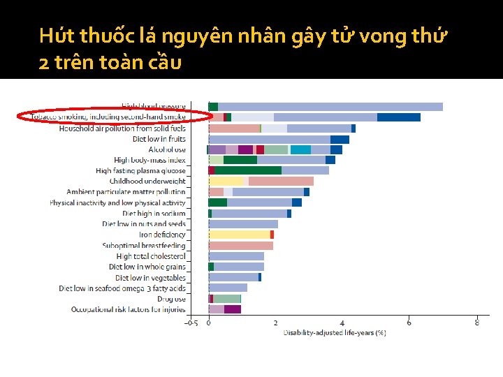 Hút thuốc lá nguyên nhân gây tử vong thứ 2 trên toàn cầu 