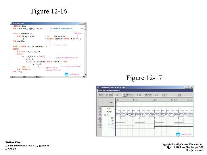 Figure 12 -16 Figure 12 -17 William Kleitz Digital Electronics with VHDL, Quartus® II