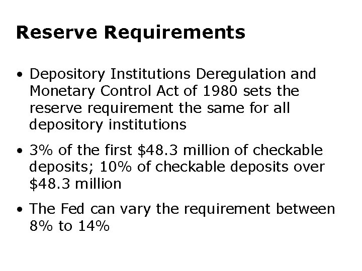 Chapter 15 Tools of Monetary Policy Tools of