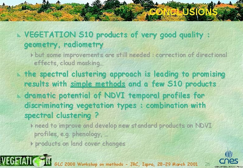 CONCLUSIONS y VEGETATION S 10 products of very good quality : geometry, radiometry 4