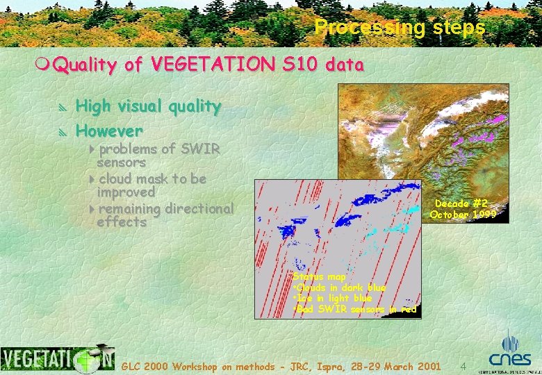 Processing steps m Quality of VEGETATION S 10 data y High visual quality y