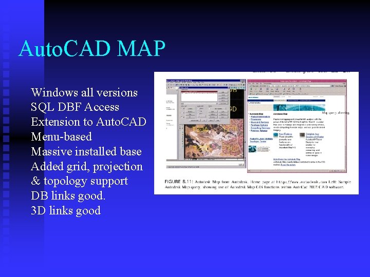 Auto. CAD MAP Windows all versions SQL DBF Access Extension to Auto. CAD Menu-based