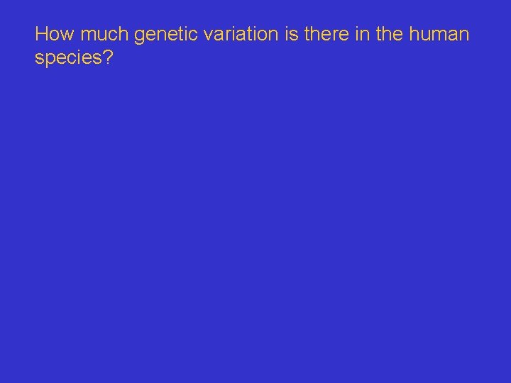How much genetic variation is there in the human species? 