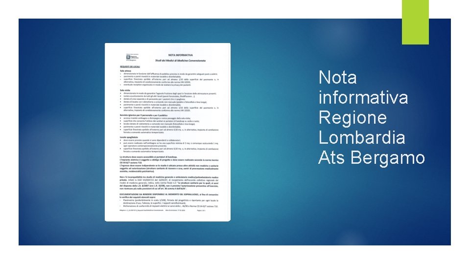 Nota informativa Regione Lombardia Ats Bergamo 