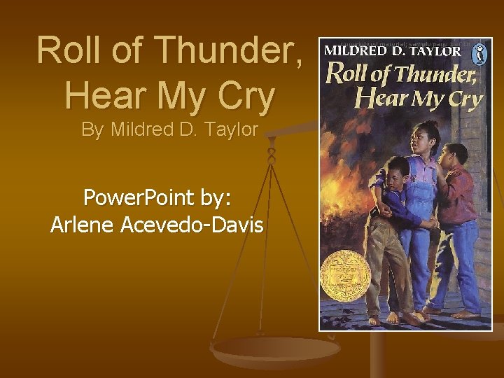 Roll of Thunder, Hear My Cry By Mildred D. Taylor Power. Point by: Arlene