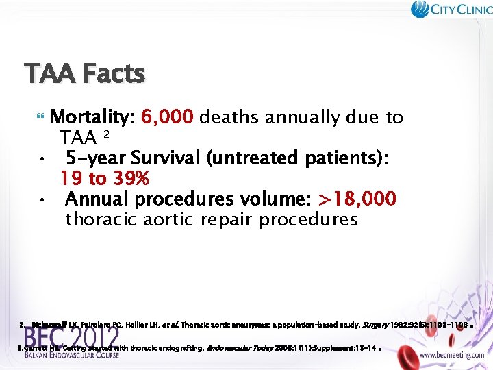 TAA Facts Mortality: 6, 000 deaths annually due to TAA ² • 5 -year