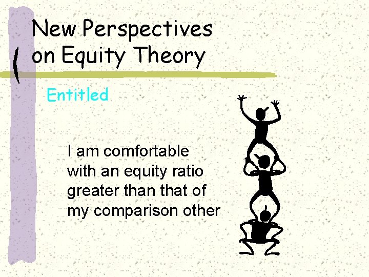 New Perspectives on Equity Theory Entitled I am comfortable with an equity ratio greater