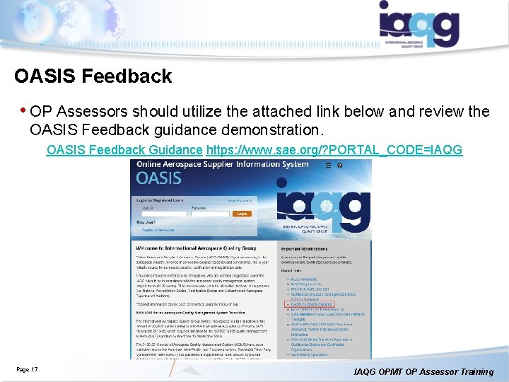 OASIS Feedback • OP Assessors should utilize the attached link below and review the OASIS Feedback • OP Assessors should utilize the attached link below and review the