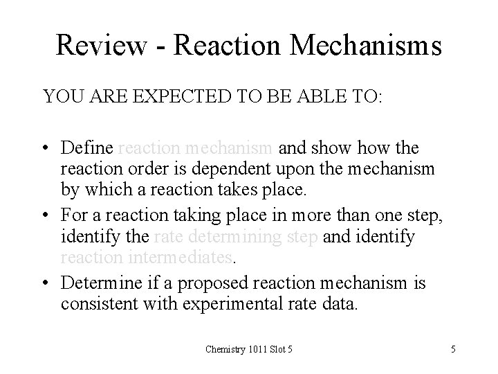 Rection Reference Chemistry 1011 TOPIC Rate of Reaction TEXT REFERENCE