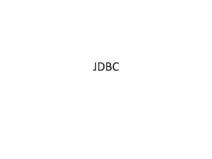 JDBC 