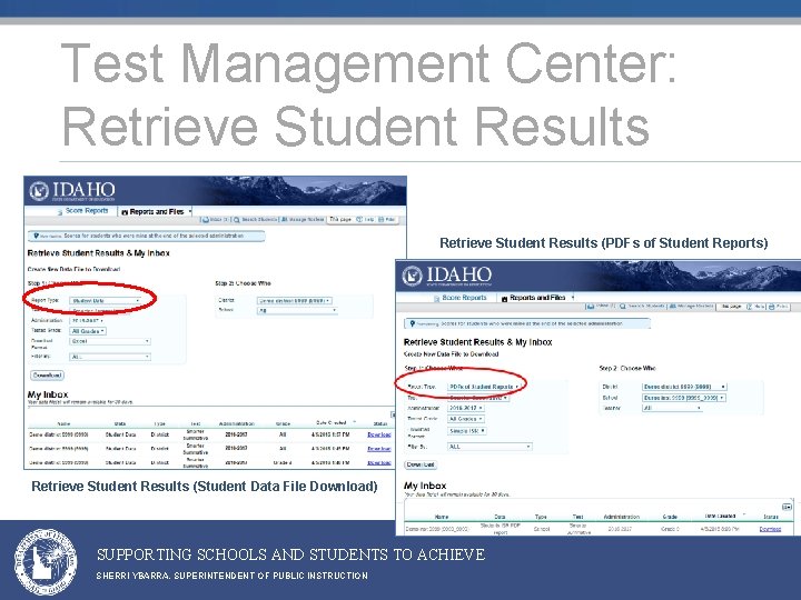 Test Management Center: Retrieve Student Results (PDFs of Student Reports) Retrieve Student Results (Student Test Management Center: Retrieve Student Results (PDFs of Student Reports) Retrieve Student Results (Student