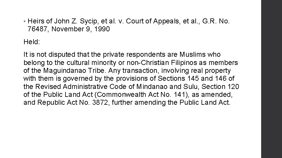  • Heirs of John Z. Sycip, et al. v. Court of Appeals, et