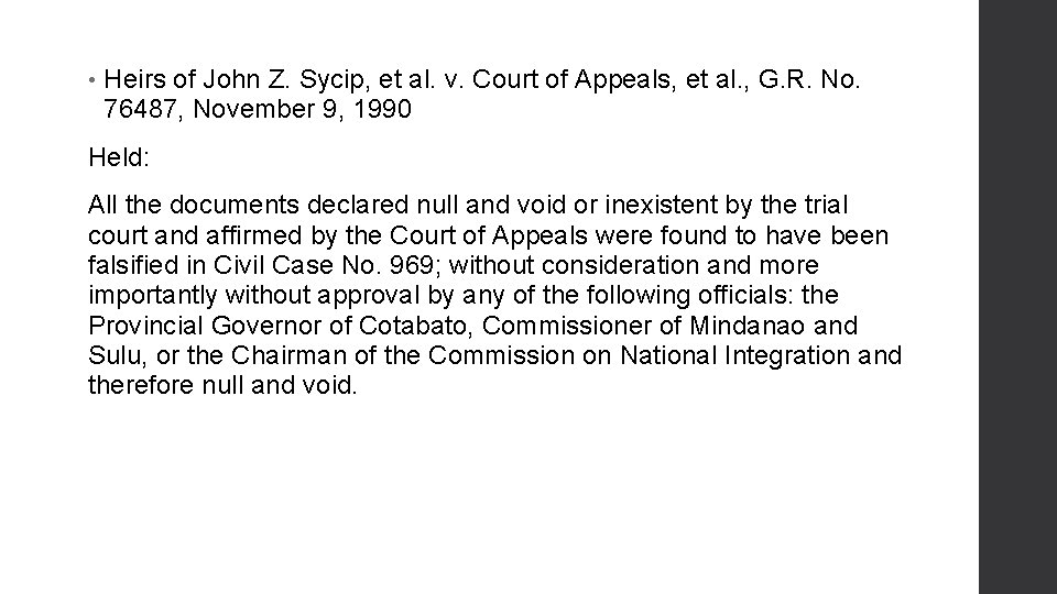  • Heirs of John Z. Sycip, et al. v. Court of Appeals, et