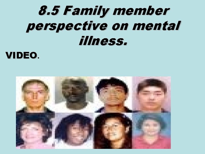 8. 5 Family member perspective on mental illness. VIDEO 