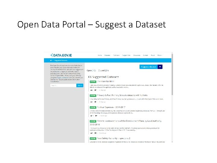 Open Data Portal – Suggest a Dataset 