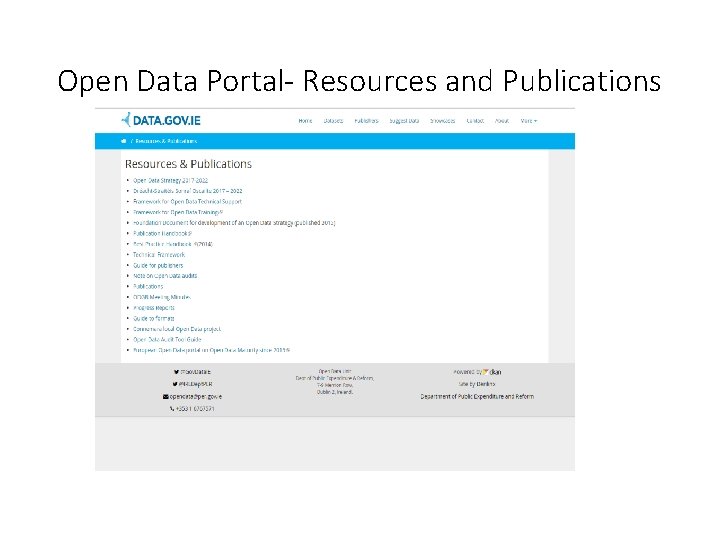 Open Data Portal- Resources and Publications 