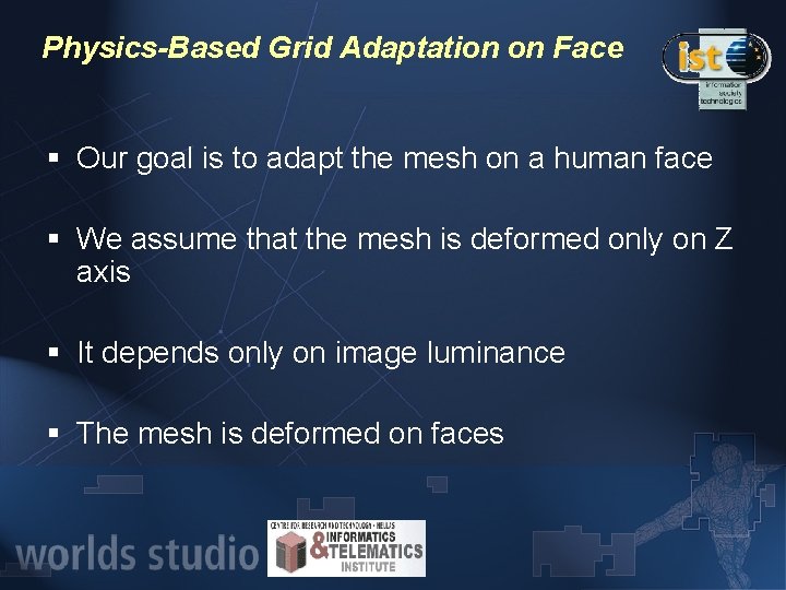 Physics-Based Grid Adaptation on Face § Our goal is to adapt the mesh on