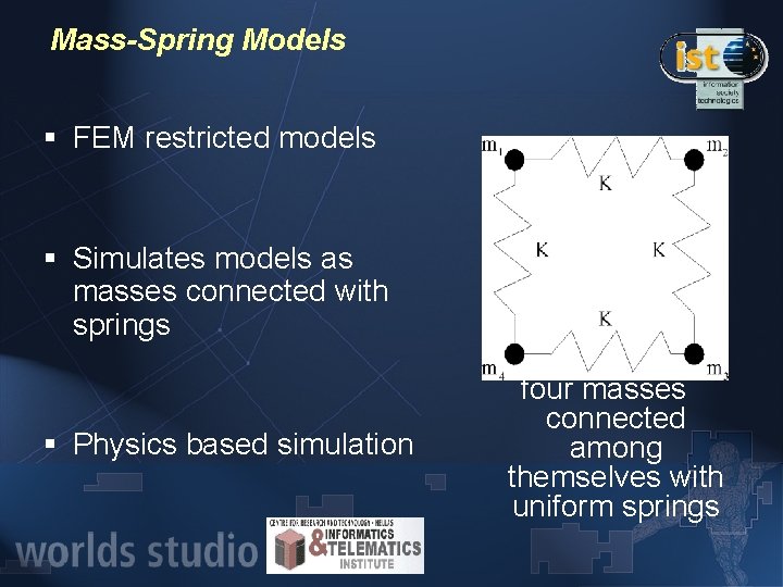 Mass-Spring Models § FEM restricted models § Simulates models as masses connected with springs