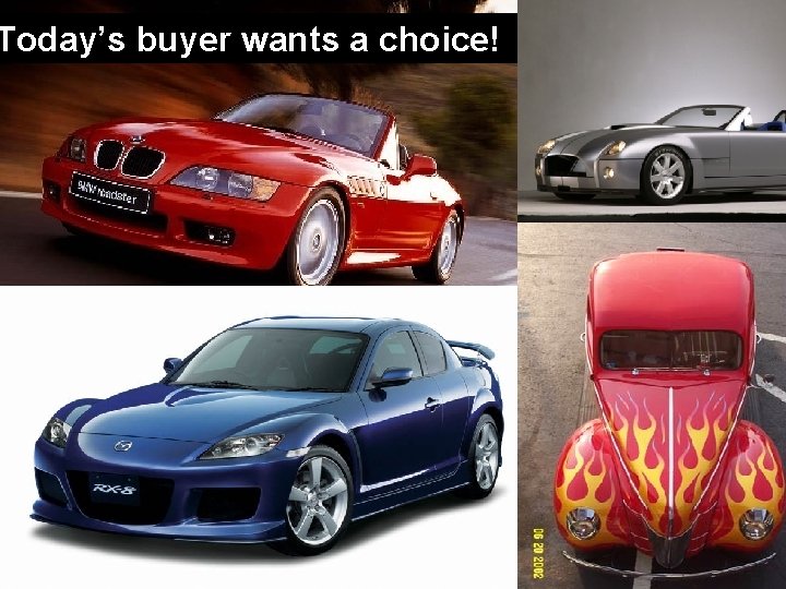 Today’s buyer wants a choice! 