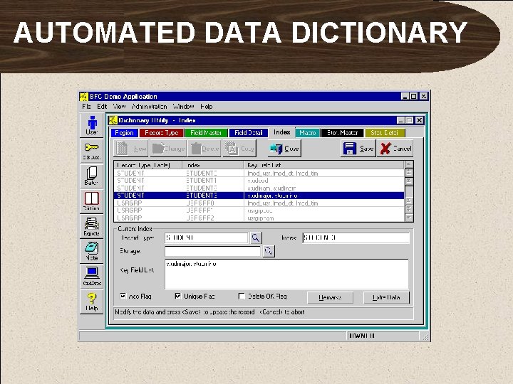 AUTOMATED DATA DICTIONARY 