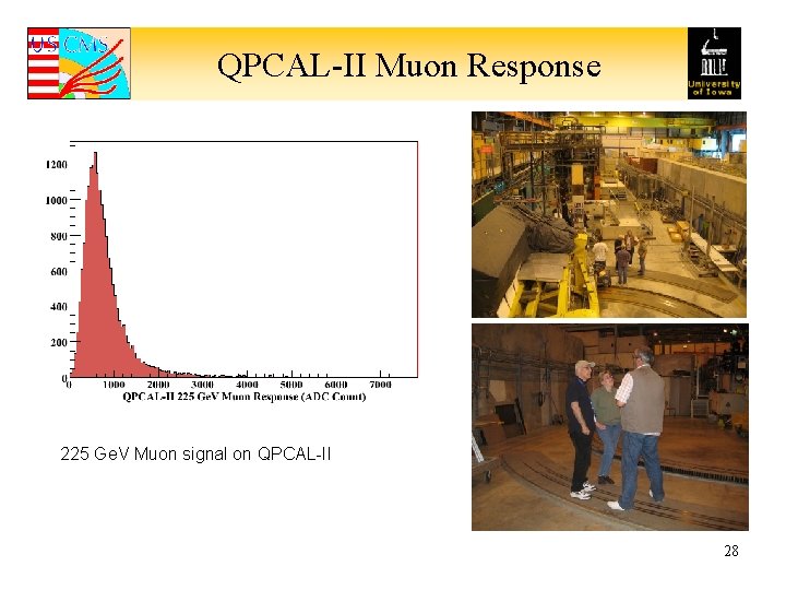 QPCAL-II Muon Response 225 Ge. V Muon signal on QPCAL-II 28 