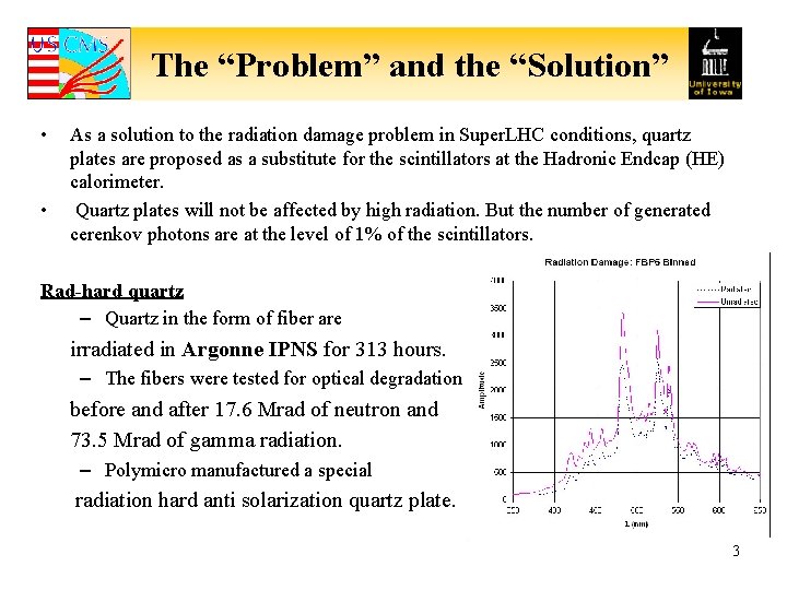 The “Problem” and the “Solution” • • As a solution to the radiation damage