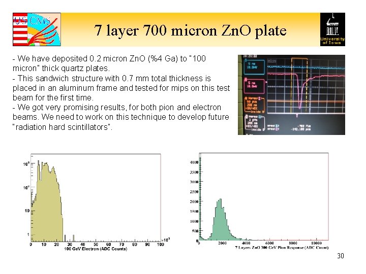 7 layer 700 micron Zn. O plate - We have deposited 0. 2 micron