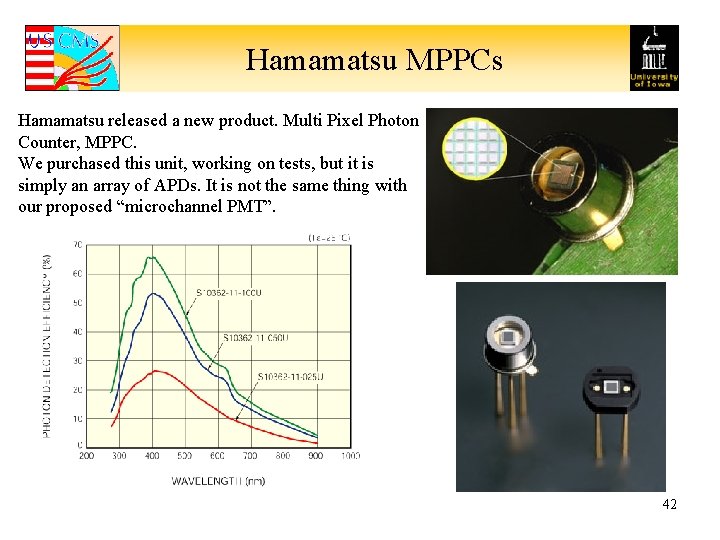 Hamamatsu MPPCs Hamamatsu released a new product. Multi Pixel Photon Counter, MPPC. We purchased